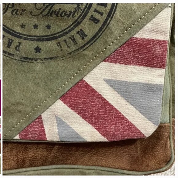 Vintage “Par Avion – Air Mail” Canvas and Leather Messenger Bag - Picture 3 of 16